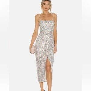 SAYLOR Multicolor Striped Midi Dress